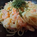 海老 バター明太子 パスタ炒め